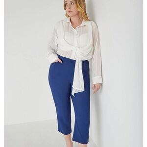 Ashley Stewart Royal Blue Cropped Pants